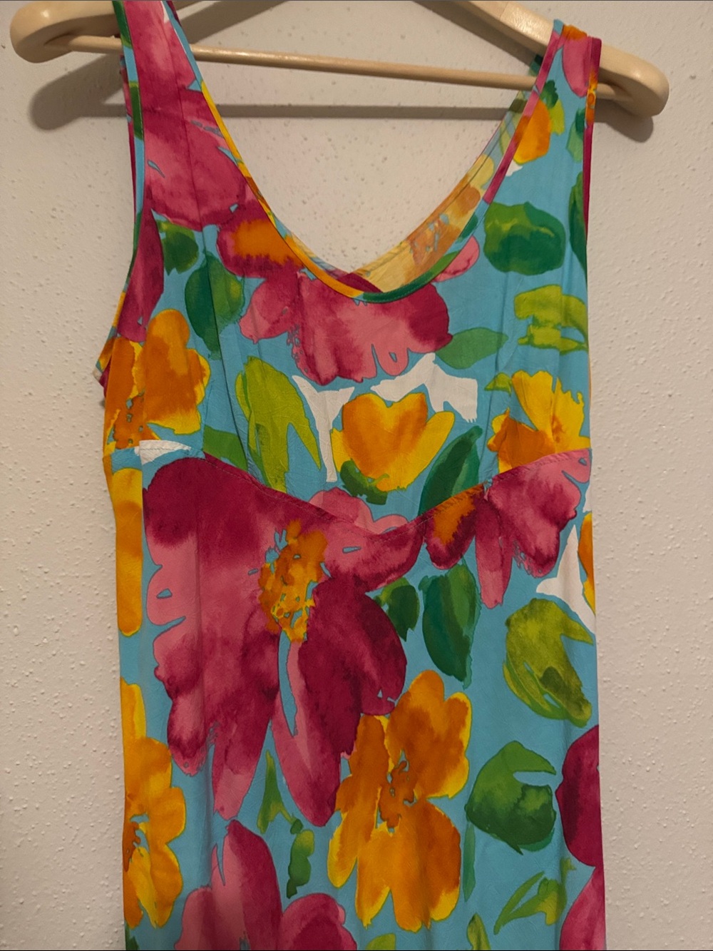 Jams World Extra Large Floral Midi Maxi Dress Allure Blue Pink & Yellow Vintage - Picture 2 of 9